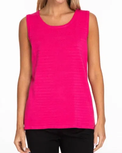 Multiples Scoop Neck Tank Top In Fuchsia