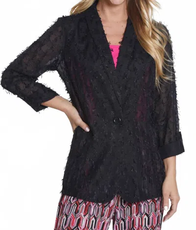 Multiples Shawl Collar Novelty Jacket In Black