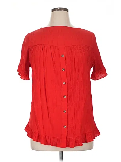 Pre-owned Multiples Short Sleeve Blouse In Red