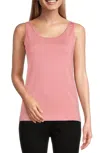 Multiples Sleeveless Fitted Tank Top In Dusty Pink In Pink