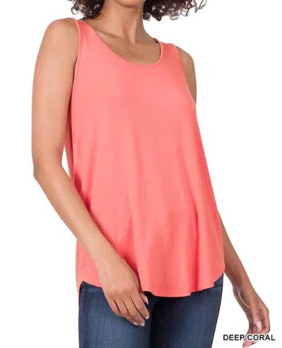 Multiples Sleeveless Tank Top In Orange In Pink