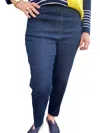 Multiples Slim Sation Denim Pants In Blue In Blue