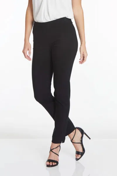 Multiples Solid Narrow Leg Pants In Black