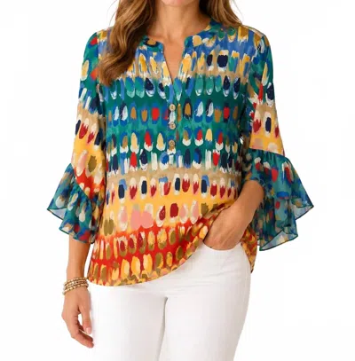 Multiples Strong Love For You Blouse In Multi Color