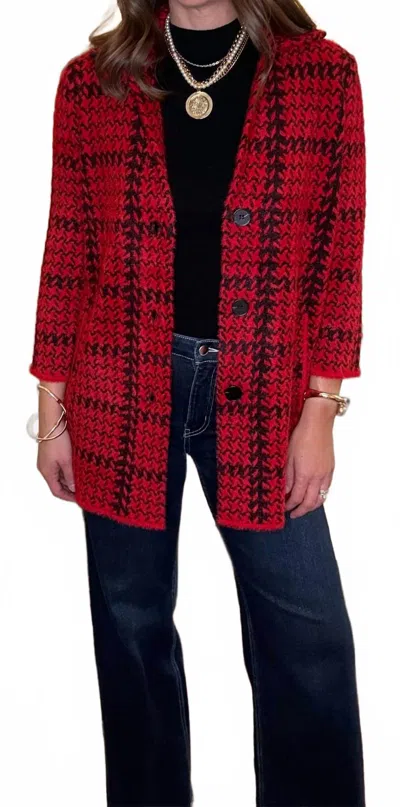 Multiples Sweater Cardigan In Red