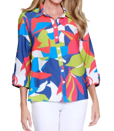 Multiples Tropical Muse Blouse In Multi