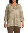 Multiples V-neck Top In Multi In Neutral