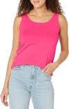 Multiples Watch It Fall Scoop Tank In Azalea In Pink