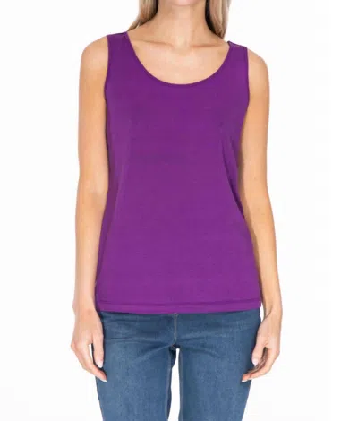 Multiples Watch It Fall Scoop Tank In Eggplant In Beige