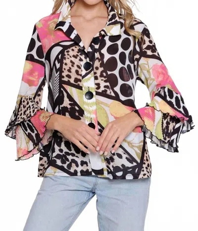 Multiples Where Did I Go Blouse In Black Multi