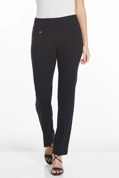 Multiples Wide Band Pull On Relaxed Leg Pants In Black