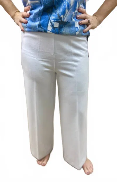Multiples Wide Leg Crop Pants In White