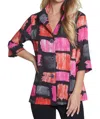 Multiples Wire Collar Button Front Jacket In Multi In Multi