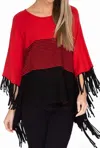 Multiples Day Dreaming Poncho Sweater In Ruby Red In Red