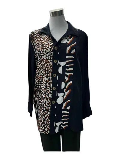 Multiples Women's Turn-up Cuff Button Front Shirt In Multicolor