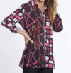 Multiples Long Sleeve Button Front Shirt In Multi In Multi