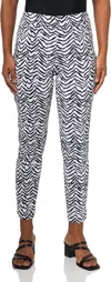 Multiples Zebra Print Ankle Pant In Black/white In Multi