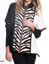 Multiples Zip Front Poncho In Multicolor In Multi