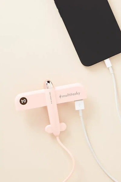 Multitasky Flyport Usb Hub 4-in-1 Travel Phone Charger In Pink