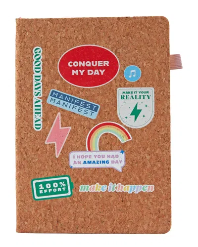 Multitasky Make It Happen A5 Cork Cover Notebook Journal In Brown
