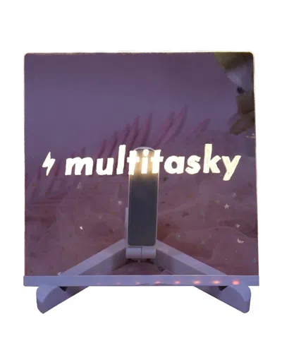 Multitasky Medium Glowing Acrylic Message Board Set With Markers In Purple