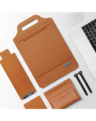 Multitasky Multifunctional Convertible Laptop Bag/working Station In Brown