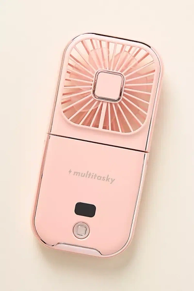Multitasky Phonepal 3-in-1 Pro: Cooling Fan + Power Bank + Phone Stand (with Display Panel) In Pink