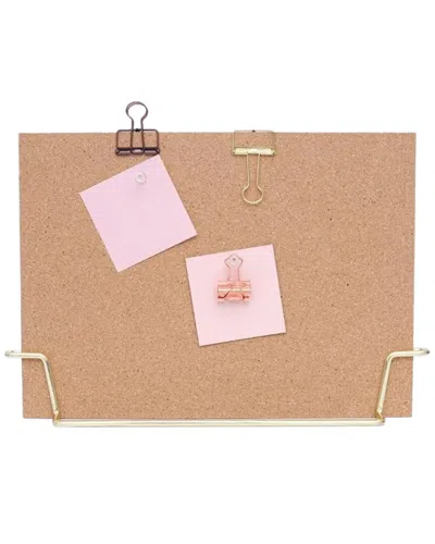 Multitasky Standing Cork Gold Bulletin Board