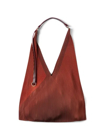 Multitudes Bags Angelina Y Bag Pleated Tote Bag In Brown