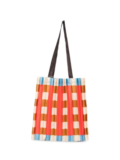 Multitudes Bags Pleated Checked Tote Bag In Multi