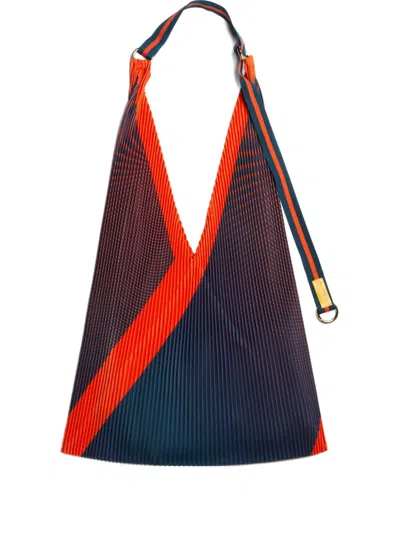Multitudes Bags Pleated Panel Tote Bag In Blue