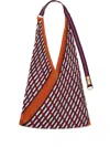 Multitudes Bags Pleated Striped-pattern Tote Bag In Orange