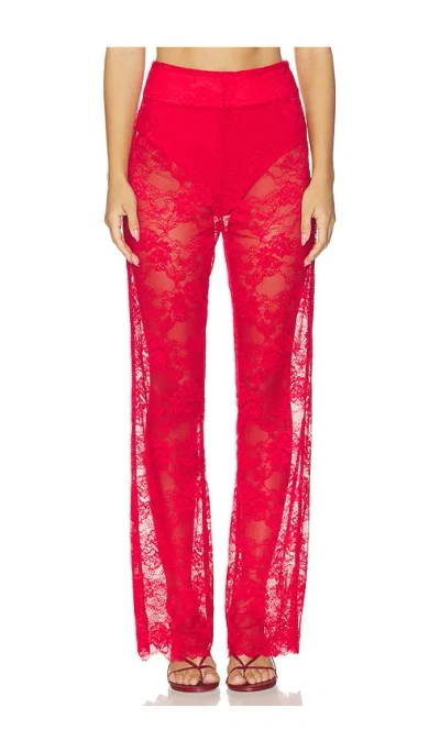 Muma World Aka Sukara Laced Tailored Pant In Red