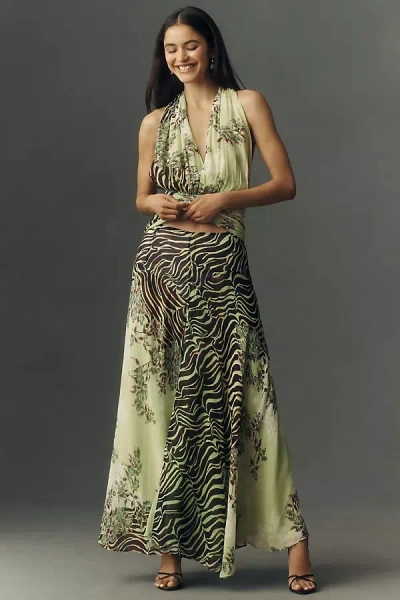 Muma World Lyla Maxi Skirt In Green