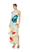 Muma World Murex Mist Vega Silk Dress In Baby Blue
