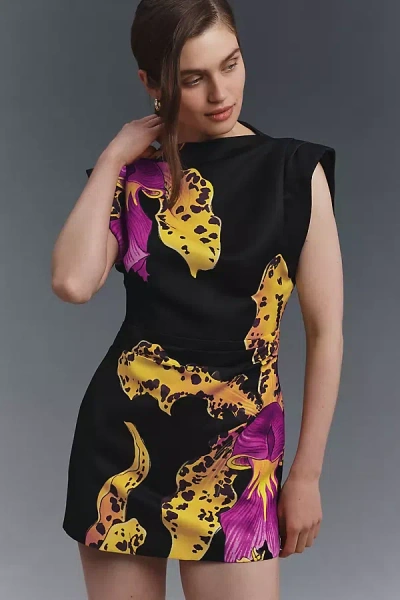 Muma World Orchid Amine Mini Dress In Multi