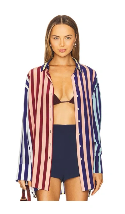 Muma World Oversized Shirt In 条纹