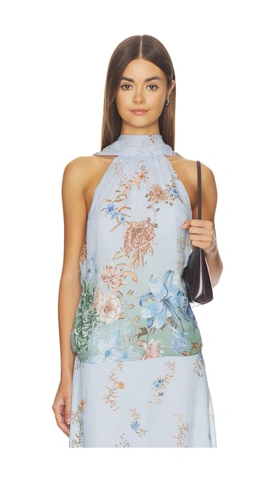 Muma World Sora High Neck Top In Blue