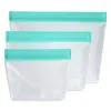 Mumi Reusable Zip Up Bags, Set Of 3 In Aqua