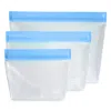 Mumi Reusable Zip Up Bags, Set Of 3 In Blue