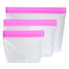 Mumi Reusable Zip Up Bags, Set Of 3 In Pink