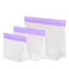 Mumi Reusable Zip Up Bags, Set Of 3 In Purple