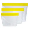 Mumi Reusable Zip Up Bags, Set Of 3 In Yellow