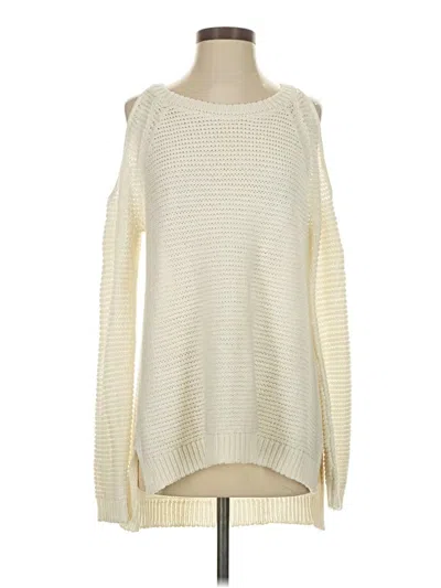 Pre-owned Mumu Mellow Pullover Sweater In White