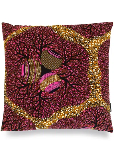 Mumutane Isolo Pink Pottery Graphic-print Wool Cushion