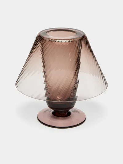 Mun Deluxe Brand Venezia Hand-blown Glass Lantern  Abask Luxury Gift In Brown