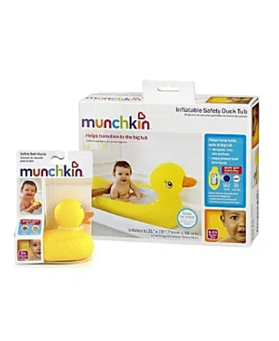 Munchkin Kids' Inflatable Safety Tub And Bath Ducky Toy - Ages 6-24 Months In Yellow