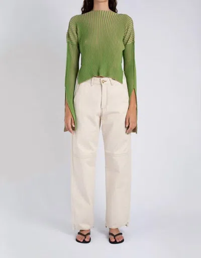 Mundaka Bicolor Reversible Sweater In Green/beige