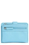 Mundi Small Leather Goods Campbell Leather Wallet In Blue