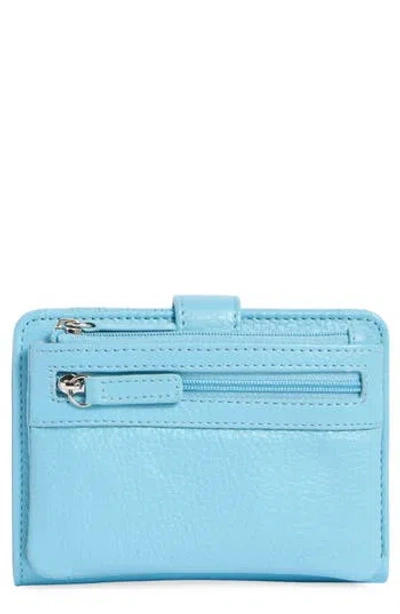 Mundi Small Leather Goods Campbell Leather Wallet In Blue
